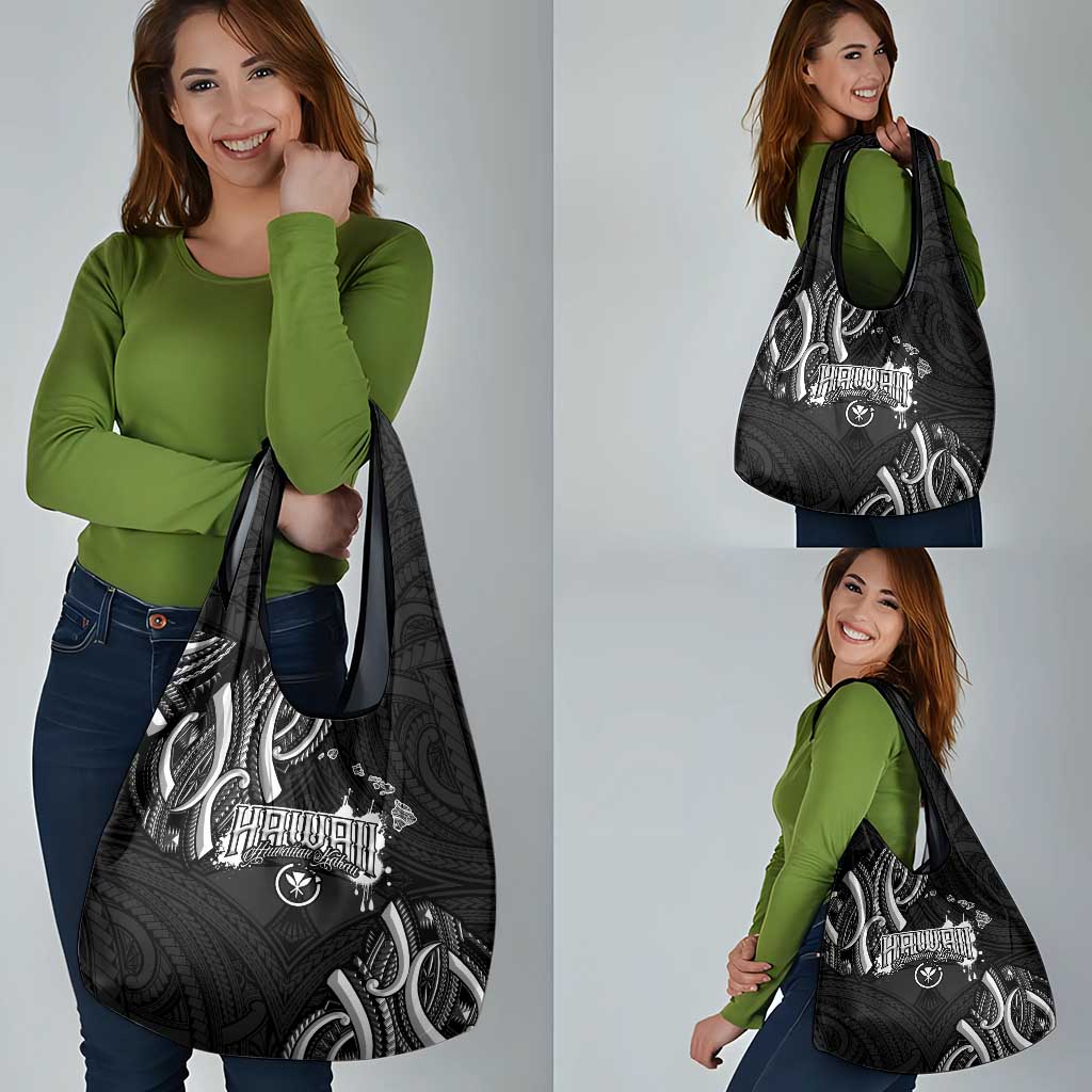 Traditional Art Hawaiian Kakau Tattoos Grocery Bag White - Polynesian Pride