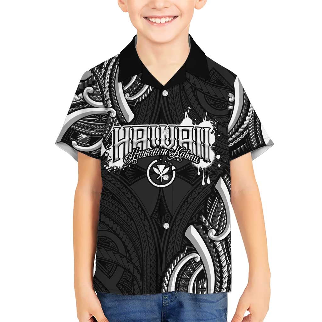 Traditional Art Hawaiian Kakau Tattoos Kid Hawaiian Shirt White LT03 Kid White - Polynesian Pride