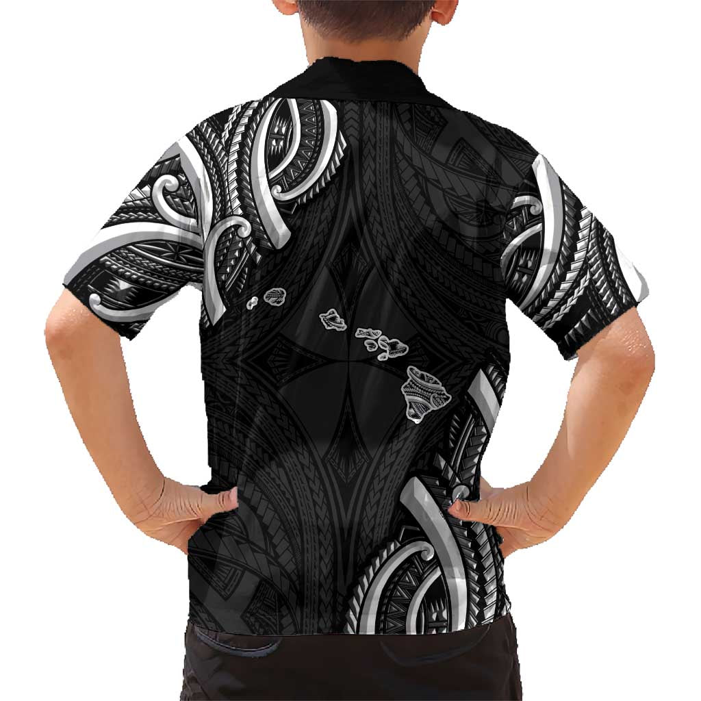 Traditional Art Hawaiian Kakau Tattoos Kid Hawaiian Shirt White LT03 - Polynesian Pride