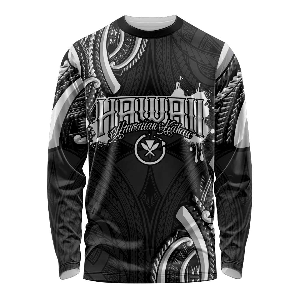 Traditional Art Hawaiian Kakau Tattoos Long Sleeve Shirt White - Polynesian Pride