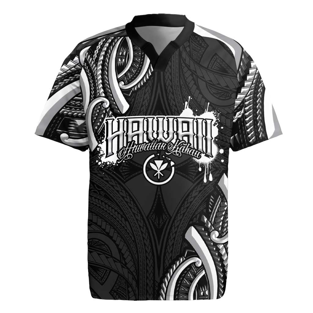Traditional Art Hawaiian Kakau Tattoos Rugby Jersey White - Polynesian Pride
