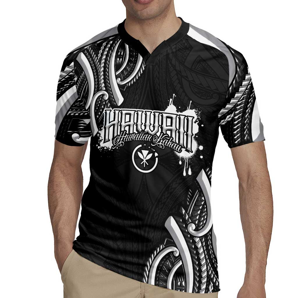 Traditional Art Hawaiian Kakau Tattoos Rugby Jersey White - Polynesian Pride