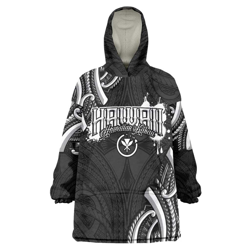 Traditional Art Hawaiian Kakau Tattoos Wearable Blanket Hoodie White - Polynesian Pride