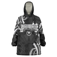 Traditional Art Hawaiian Kakau Tattoos Wearable Blanket Hoodie White - Polynesian Pride