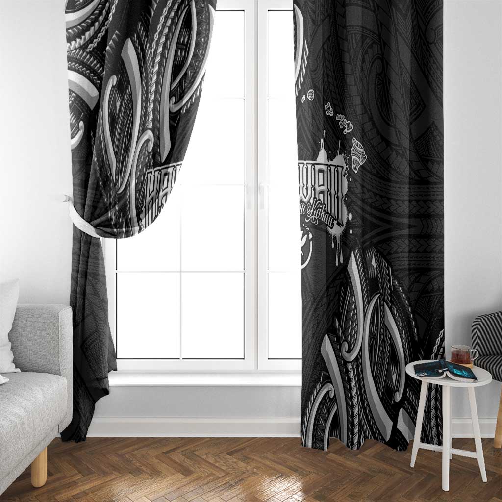 Traditional Art Hawaiian Kakau Tattoos Window Curtain White - Polynesian Pride