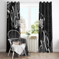 Traditional Art Hawaiian Kakau Tattoos Window Curtain White - Polynesian Pride