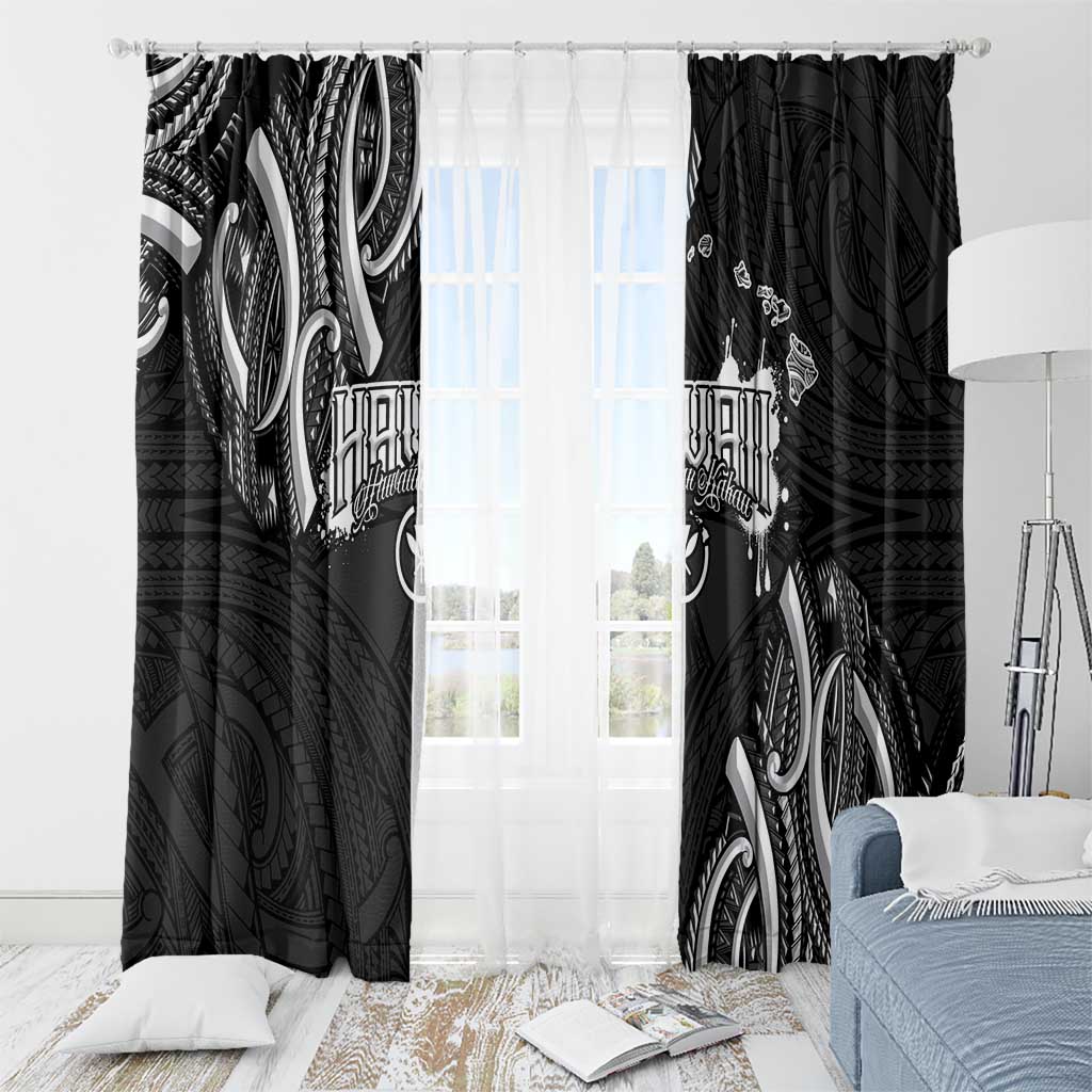 Traditional Art Hawaiian Kakau Tattoos Window Curtain White - Polynesian Pride