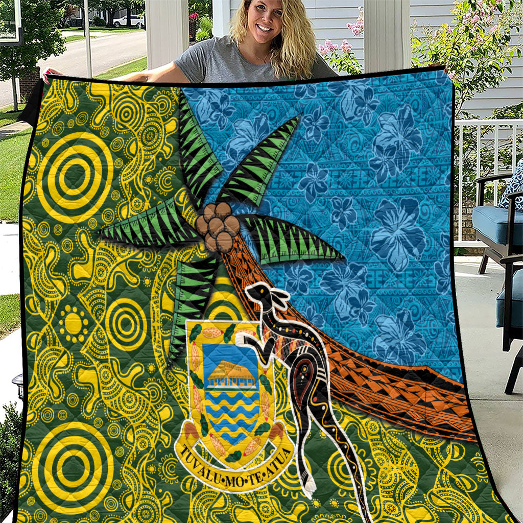 Tuvalu and Australia Together Quilt Tapa Pattern and Aboriginal mix Culture