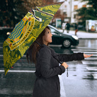 Tuvalu and Australia Together Umbrella Tapa Pattern and Aboriginal mix Culture