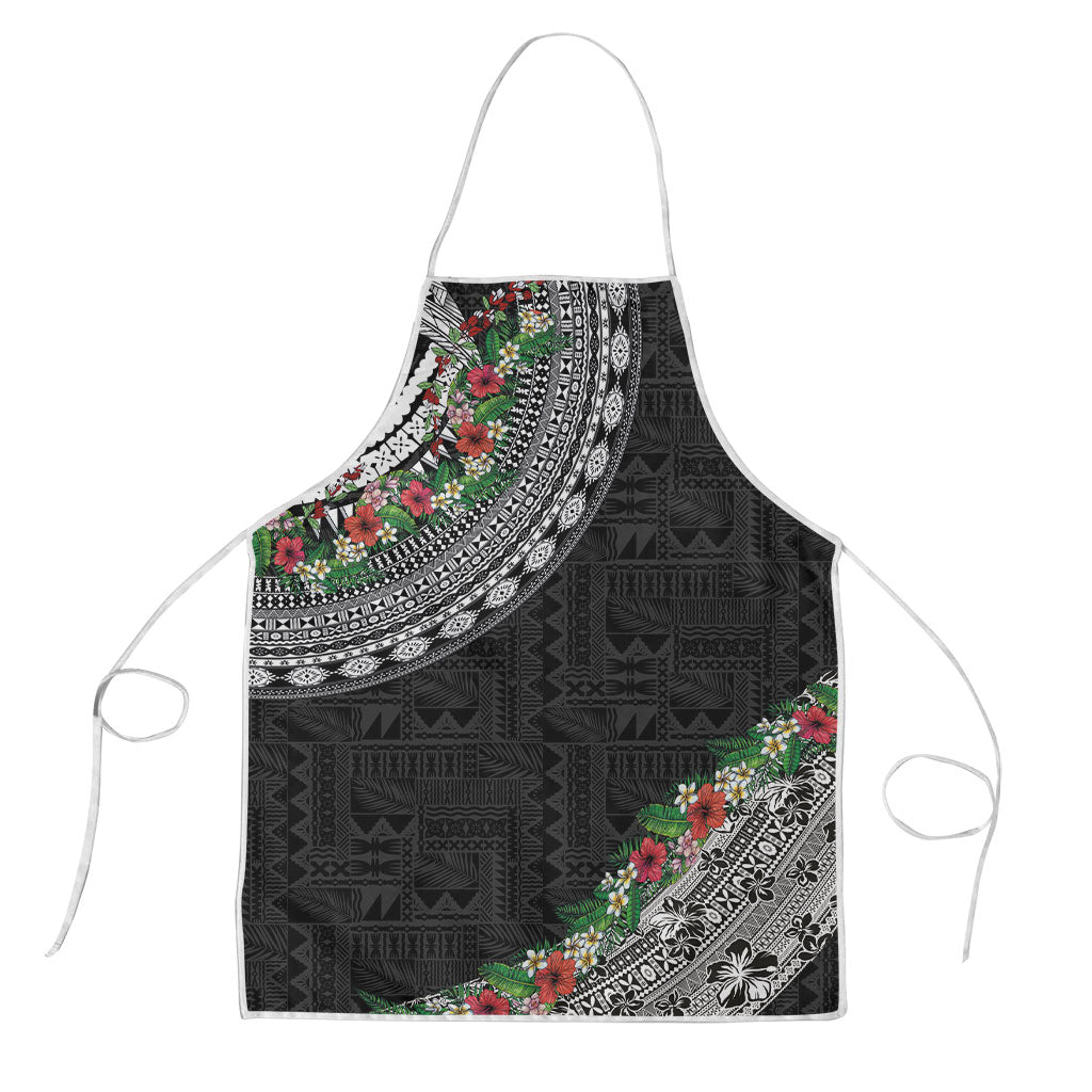 Fiji Hibiscus Apron Tapa Masi Motifs with Tropical Plants