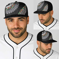 Fiji Hibiscus Baseball Net Cap Tapa Masi Motifs with Tropical Plants