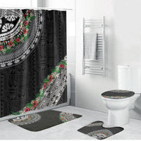 Fiji Hibiscus Bathroom Set Tapa Masi Motifs with Tropical Plants
