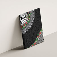 Fiji Hibiscus Canvas Wall Art Tapa Masi Motifs with Tropical Plants
