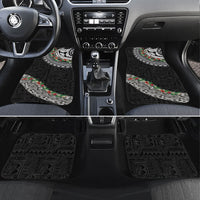 Fiji Hibiscus Car Mats Tapa Masi Motifs with Tropical Plants