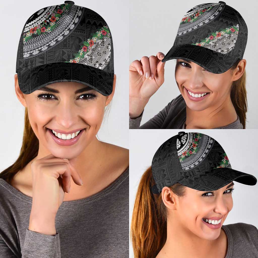 Fiji Hibiscus Classic Cap Tapa Masi Motifs with Tropical Plants