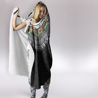 Fiji Hibiscus Hooded Blanket Tapa Masi Motifs with Tropical Plants LT03 - Polynesian Pride