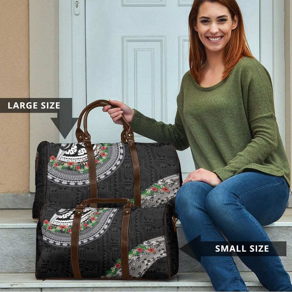 Fiji Hibiscus Travel Bag Tapa Masi Motifs with Tropical Plants