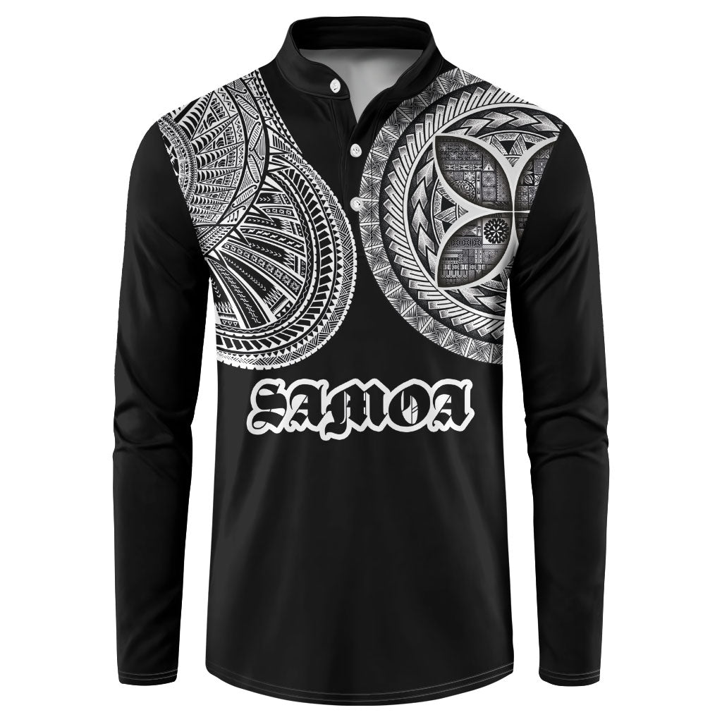 Samoa Traditional Tattoo Button Sweatshirt Tribal Tatau Pattern