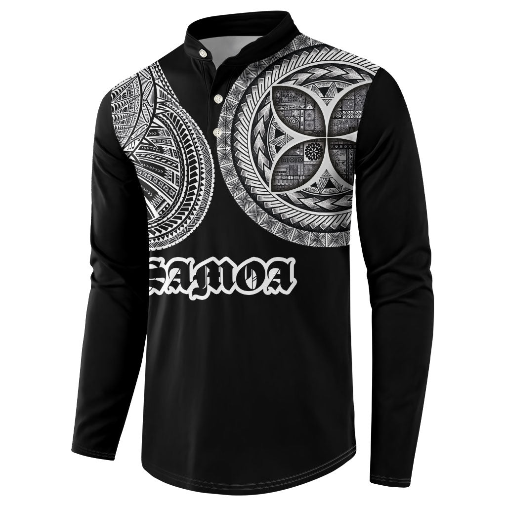 Samoa Traditional Tattoo Button Sweatshirt Tribal Tatau Pattern