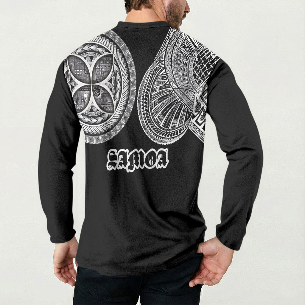 Samoa Traditional Tattoo Button Sweatshirt Tribal Tatau Pattern