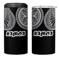 Samoa Traditional Tattoo 4 in 1 Can Cooler Tumbler Tribal Tatau Pattern