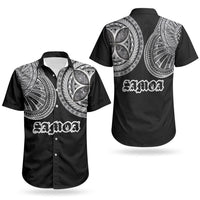 Samoa Traditional Tattoo Couples Matching Long Sleeve Bodycon Dress and Hawaiian Shirt Tribal Tatau Pattern LT03 - Polynesian Pride