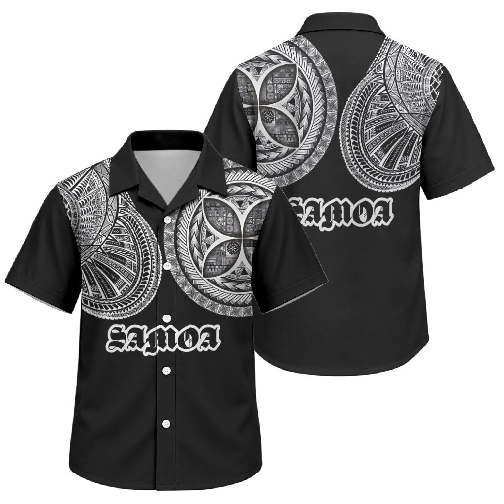 Samoa Traditional Tattoo Family Matching Long Sleeve Bodycon Dress and Hawaiian Shirt Tribal Tatau Pattern LT03 Son's Shirt Black - Polynesian Pride