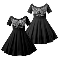 Samoa Traditional Tattoo Family Matching Summer Maxi Dress and Hawaiian Shirt Tribal Tatau Pattern LT03 Daughter's Dress Black - Polynesian Pride