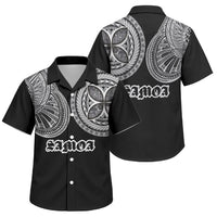 Samoa Traditional Tattoo Family Matching Summer Maxi Dress and Hawaiian Shirt Tribal Tatau Pattern LT03 Son's Shirt Black - Polynesian Pride