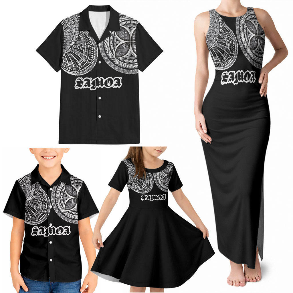 Samoa Traditional Tattoo Family Matching Tank Maxi Dress and Hawaiian Shirt Tribal Tatau Pattern LT03 - Polynesian Pride