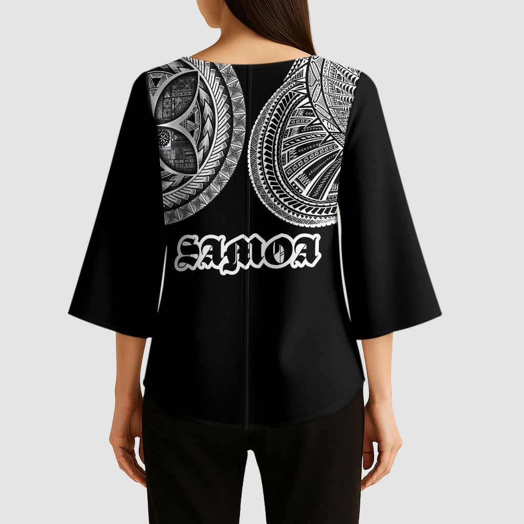 Samoa Traditional Tattoo Kimono Sleeve Blouse Tribal Tatau Pattern