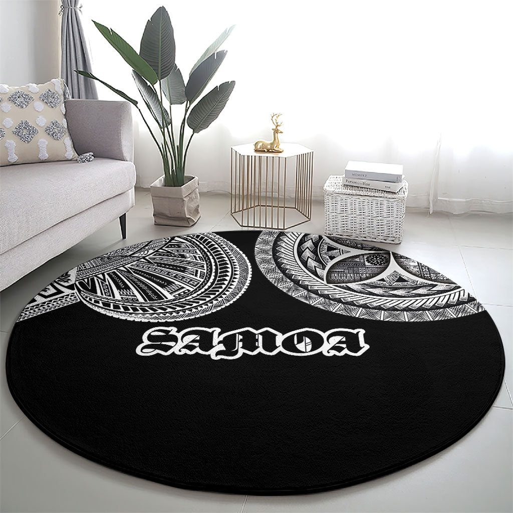 Samoa Traditional Tattoo Round Carpet Tribal Tatau Pattern