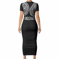 Samoa Traditional Tattoo Short Sleeve Bodycon Dress Tribal Tatau Pattern
