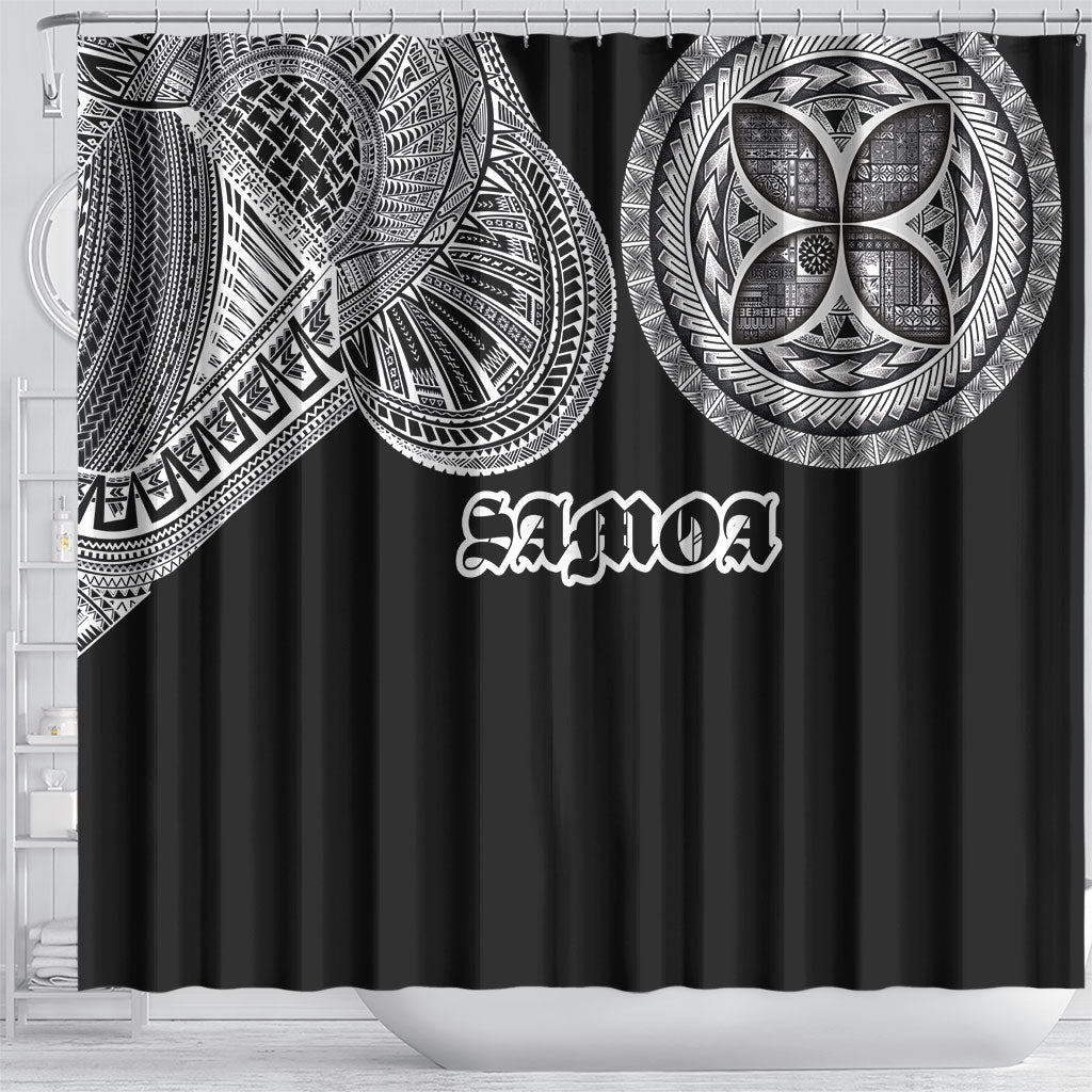 Samoa Traditional Tattoo Shower Curtain Tribal Tatau Pattern