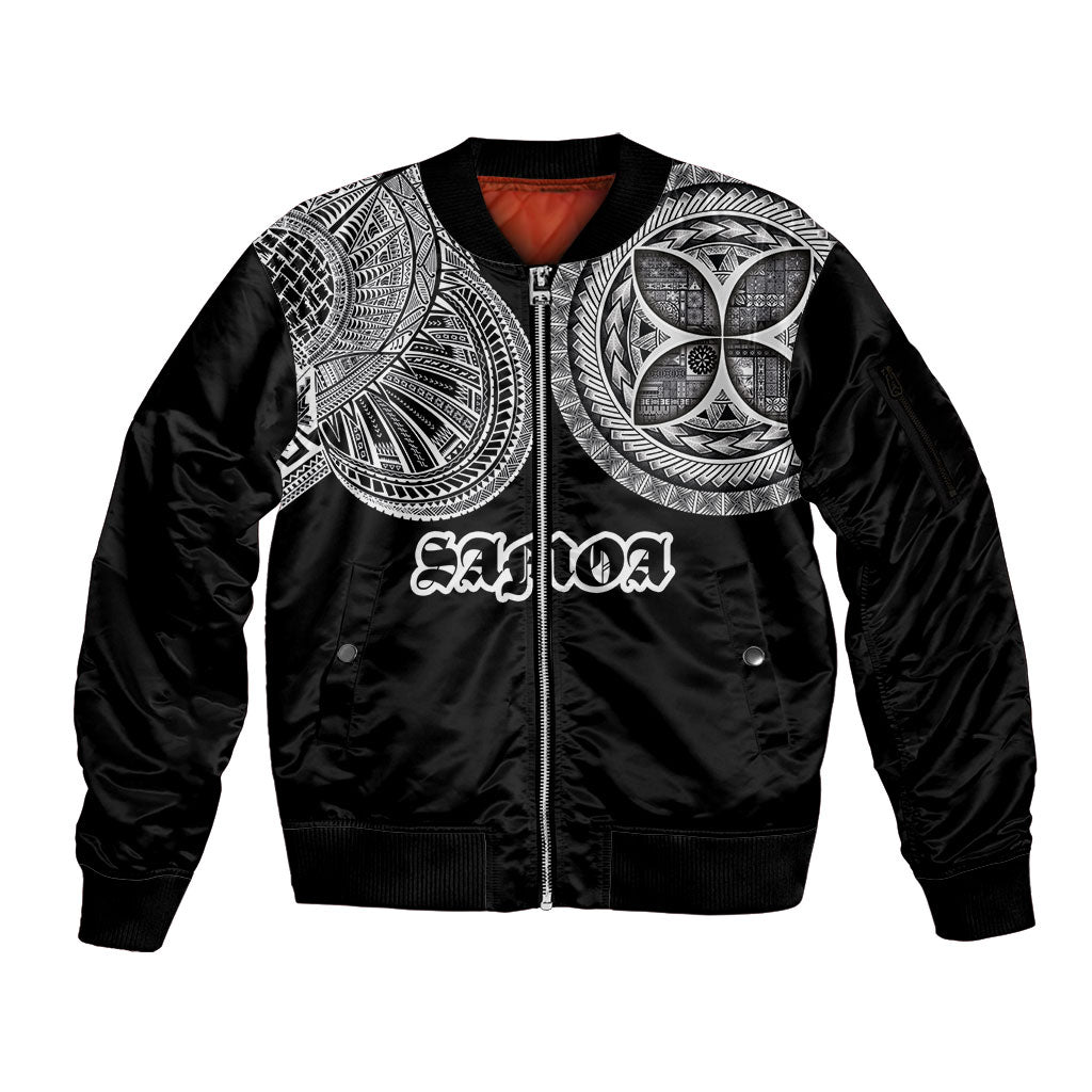 Samoa Traditional Tattoo Sleeve Zip Bomber Jacket Tribal Tatau Pattern