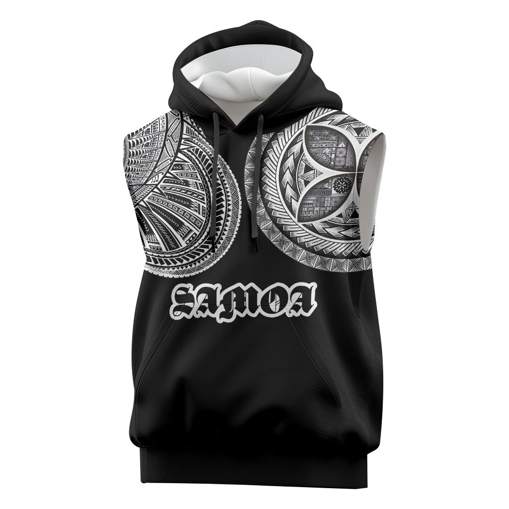 Samoa Traditional Tattoo Sleeveless Hoodie Tribal Tatau Pattern