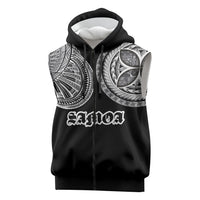 Samoa Traditional Tattoo Sleeveless Zip Hoodie Tribal Tatau Pattern