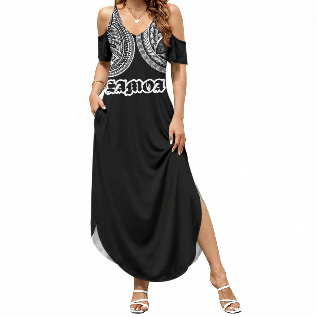 Samoa Traditional Tattoo Summer Maxi Dress Tribal Tatau Pattern