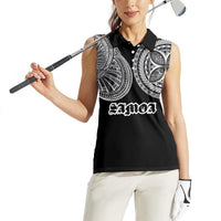 Samoa Traditional Tattoo Women Sleeveless Polo Shirt Tribal Tatau Pattern