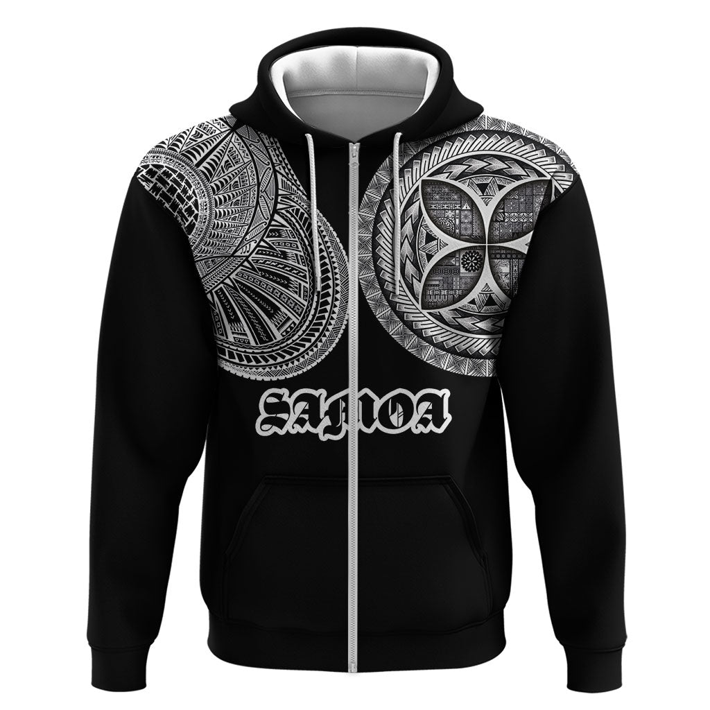 Samoa Traditional Tattoo Zip Hoodie Tribal Tatau Pattern