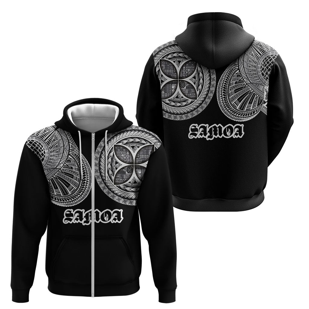 Samoa Traditional Tattoo Zip Hoodie Tribal Tatau Pattern
