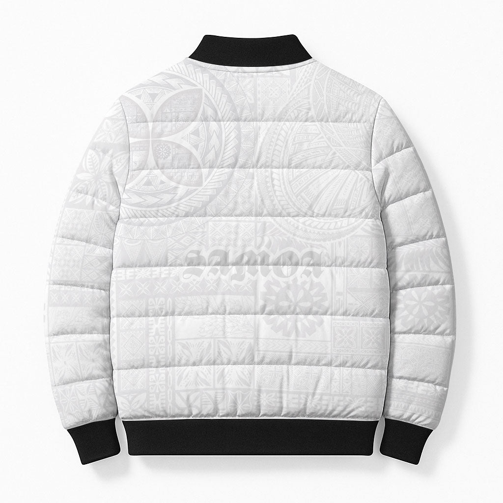 Samoa Lotu Tamaiti Bomber Puffer Jacket Tribal Tatau with Siapo Pattern