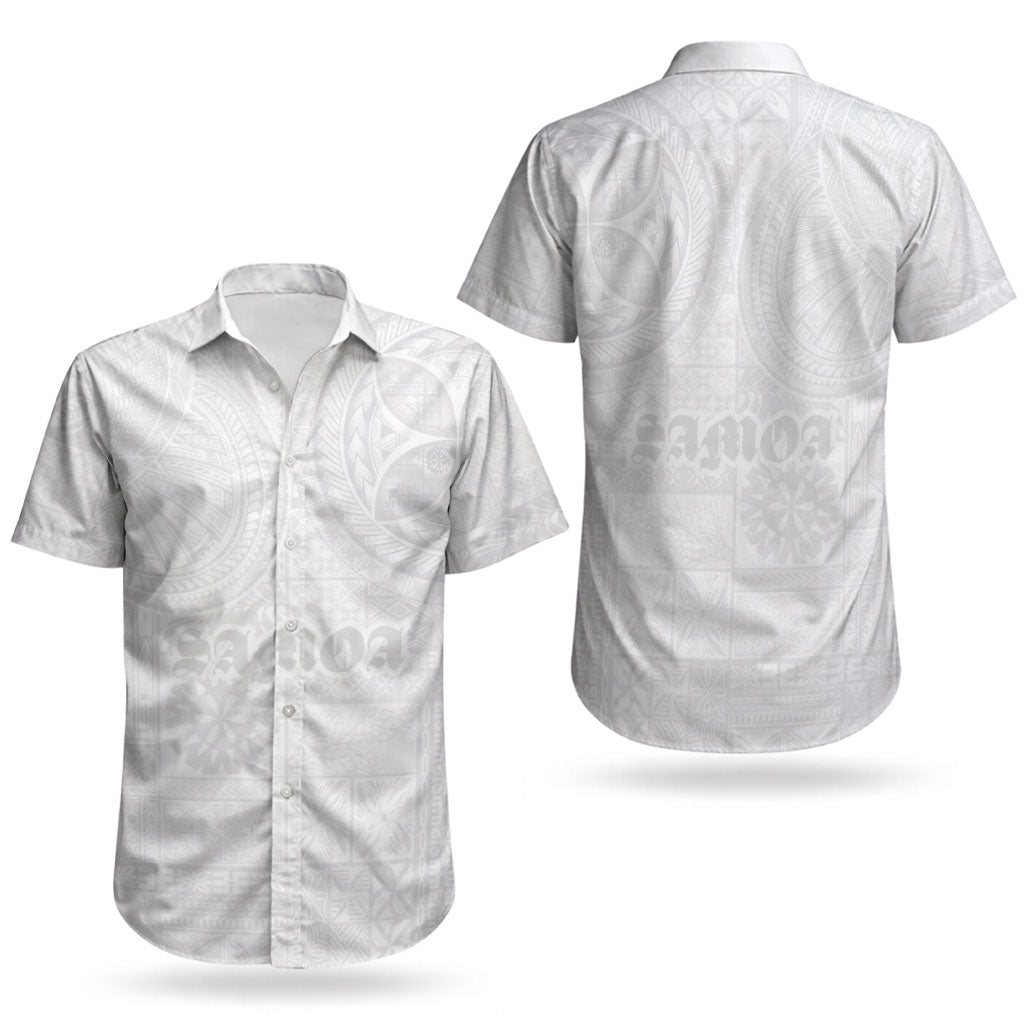Samoa Lotu Tamaiti Couples Matching Short Sleeve Bodycon Dress and Hawaiian Shirt Tribal Tatau with Siapo Pattern