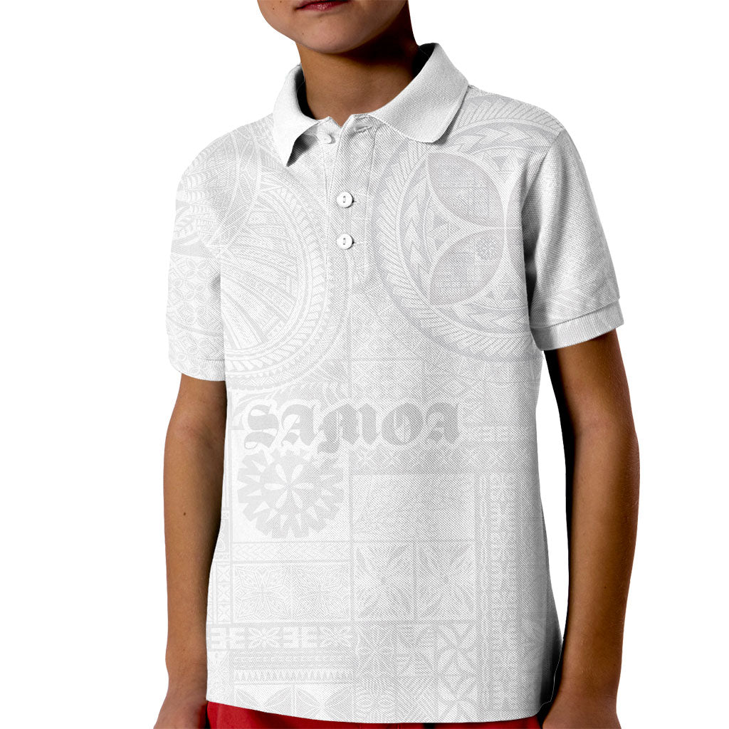 Samoa Lotu Tamaiti Kid Polo Shirt Tribal Tatau with Siapo Pattern