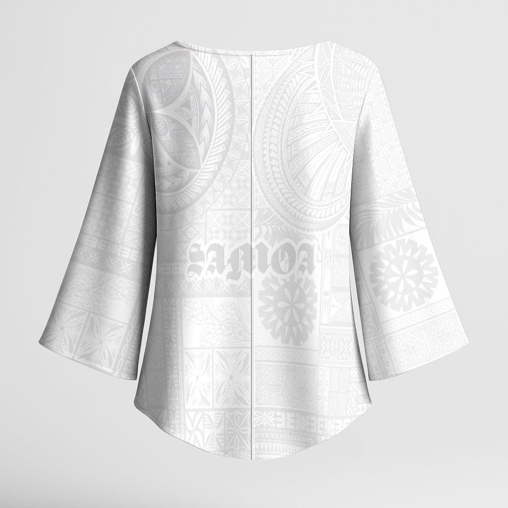 Samoa Lotu Tamaiti Kimono Sleeve Blouse Tribal Tatau with Siapo Pattern