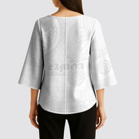 Samoa Lotu Tamaiti Kimono Sleeve Blouse Tribal Tatau with Siapo Pattern