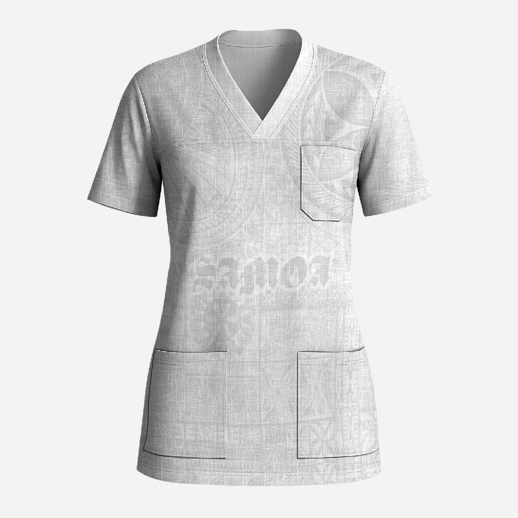 Samoa Lotu Tamaiti Scrub Top Tribal Tatau with Siapo Pattern