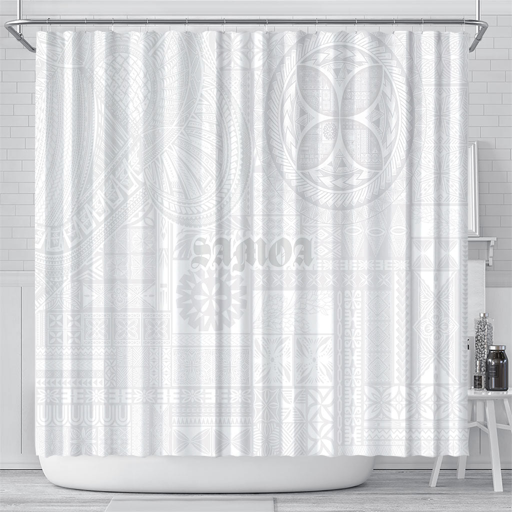 Samoa Lotu Tamaiti Shower Curtain Tribal Tatau with Siapo Pattern