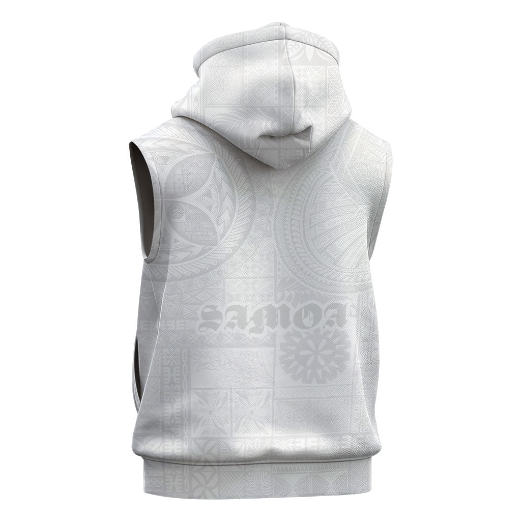 Samoa Lotu Tamaiti Sleeveless Hoodie Tribal Tatau with Siapo Pattern