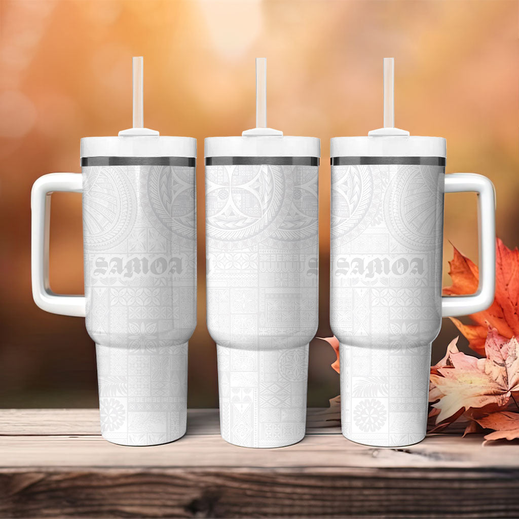 Samoa Lotu Tamaiti Tumbler With Handle Tribal Tatau with Siapo Pattern